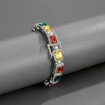 Celvieroot 10mm Classic Tennis Bracelet Adjustable Silver Color Stackable Chain Bracelet Colorful Cubic Zirconia Jewelry