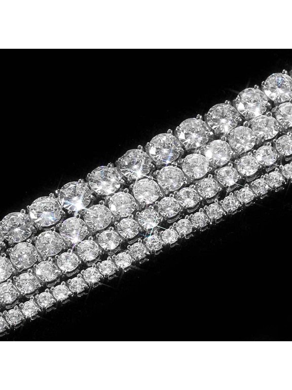 5mm Iced Out Tennis Chain Bracelet Necklace Hip Hop Link Gold Plated Bling Bracelet with AAA Cubic Zirconia Diamond