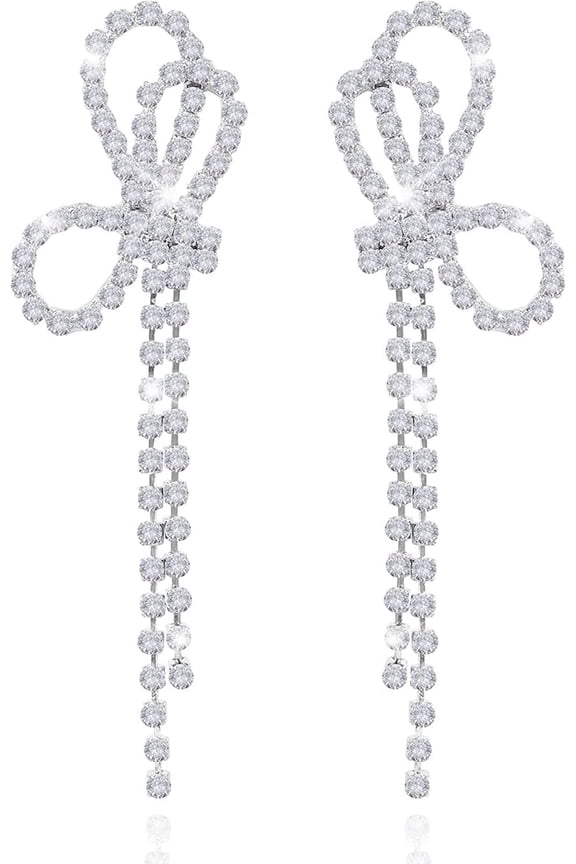 Bow Earrings for Women Trendy Stuff Cute Bow Pearl Drop Dangle Earrings Bowknot Stud Wedding Party Daily Jewelry Accessory Gifts Stocking Stuffers for Women