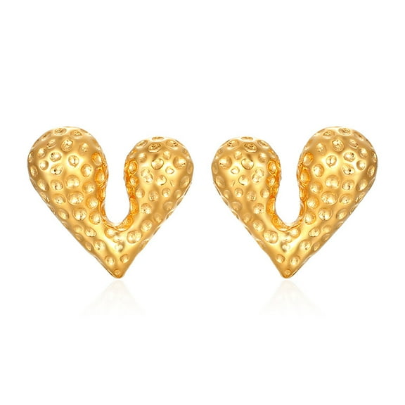 Celvieroot Gold Heart Earrings for Women, Gold Plated Heart Shaped Studs Dangle Earrings,Trendy Valentines Birthday Gifts for Her