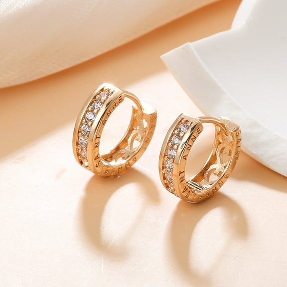 Celvieroot Hoop Earrings for Women Sterling Silver Earrings Birthstone Round Hoop Jewelry Plated