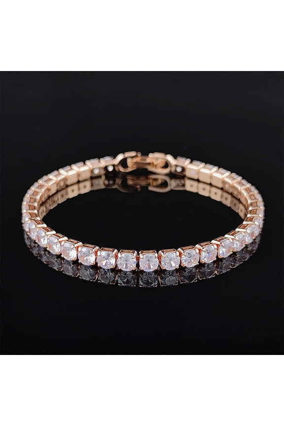 Silver Color On Hand 5Mm 17Cm 19Cm Blue Green Red Tennis Bracelet Bangle For Women Wedding Fashion Jewelry Party Gift