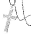 thumbnail image 1 of Celvieroot Stainless Steel Mens Womens Cross Necklace Lord's Prayer Pendant, 4 Colors Available, 1 of 7
