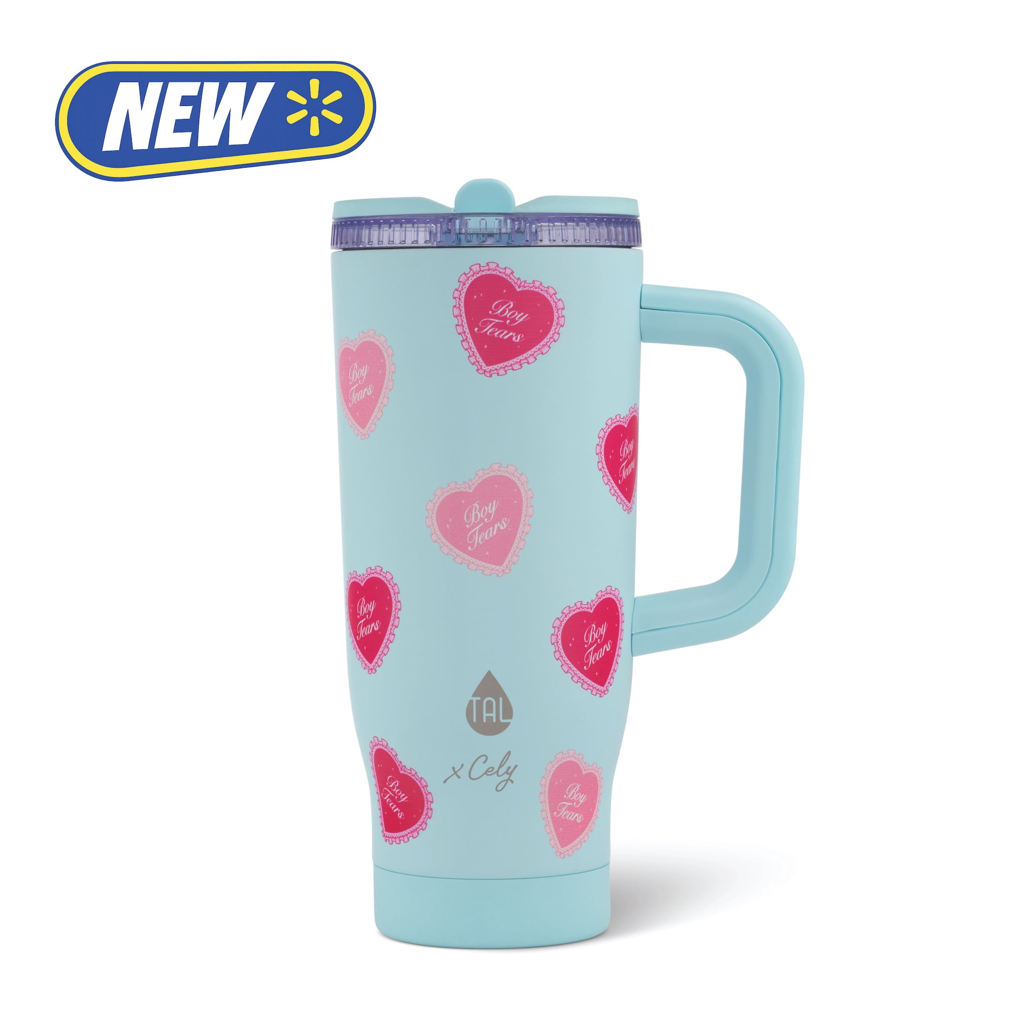 Cely x TAL 32oz Stainless Steel Skye Tumbler with Handle and Fip-up Straw, Tears