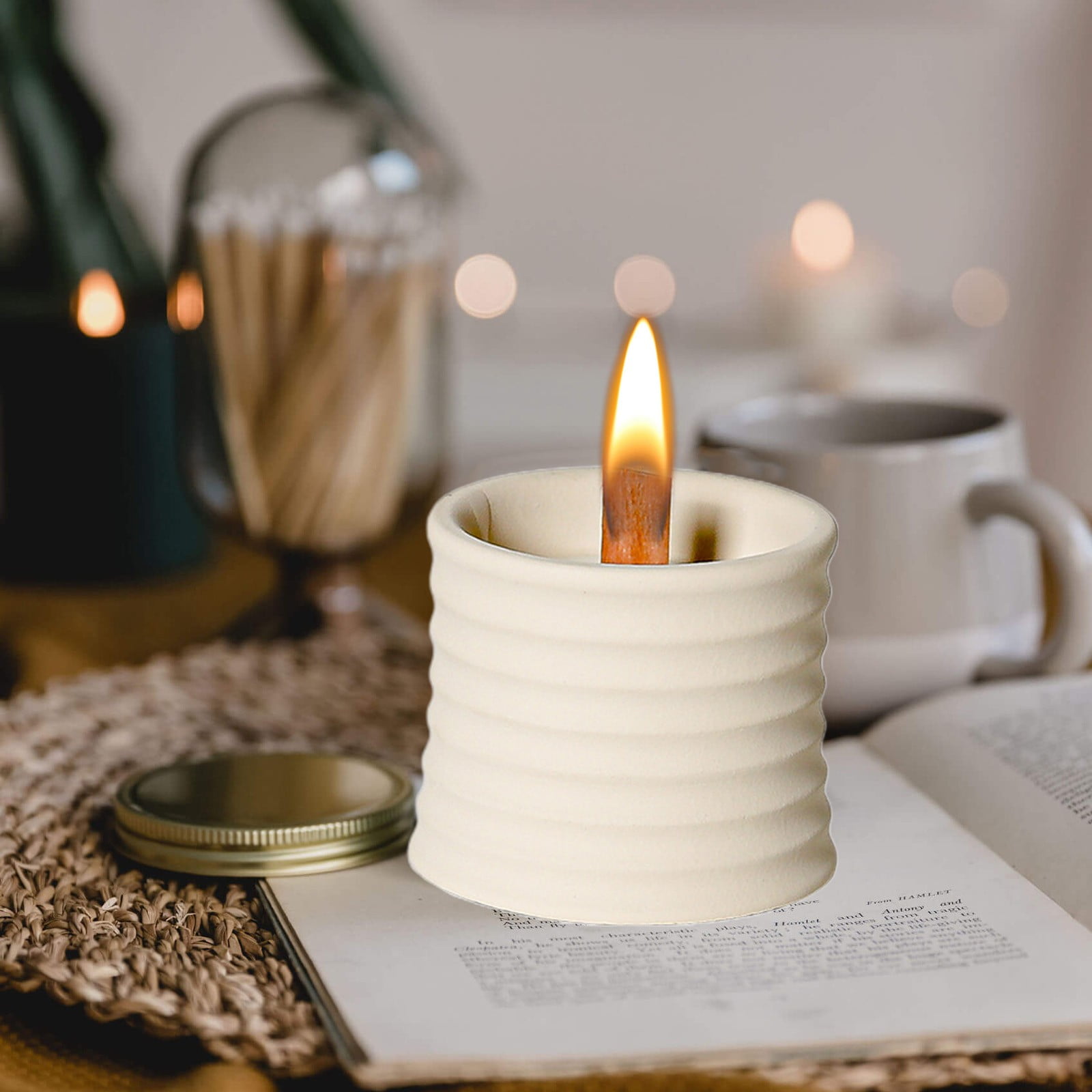Cement Candle Holder Aromatherapy Cup - Industrial Chic Candlestick ...