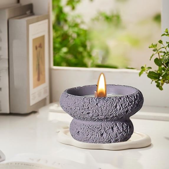 Cement Candle Holder Cup, Industrial Style Candle Container and Romantic Candle Support, Decorative Candlelight Ornament for Home Aromatherapy, Wedding, Party and Table Centerpiece