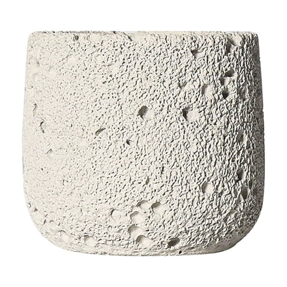 Cement Candle Holder, Stone Pattern Tea Light Candle Cup, Heat-Resistant Aromatherapy Container, Travertine Match Jar for Home Dining Room Outdoor, Black & White