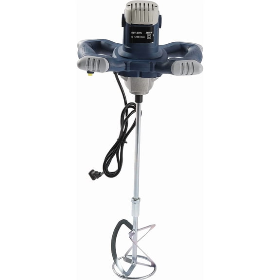 Cement Concrete Mixer, 2400W 110V Electric Drywall Mortar Mixer with 6 Adjustable Speed Portable Handheld Mud Mixer To Mix Paint, Glue, Putty, Cement 1200r/min