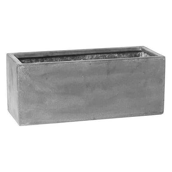 Cement Gray Rectangle Flower Pot Modern Rectangular Balcony and Window Planter Box, 8" H x 8" W x 20" L - The Series
