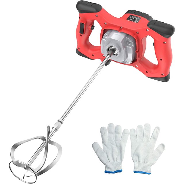 Cement Mixer, 2100W Electric Concrete Mixer with 6 Speed, 110V Handheld