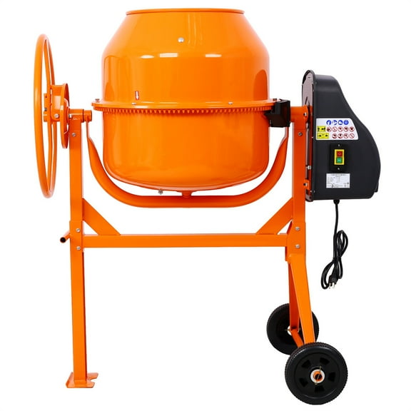 Cement Mixer, 3 Cu. Ft Electric Concrete Mixer Machine, 110v AC Motor Portable Power Cement Mixers for Mortar, Stucco and Fodder