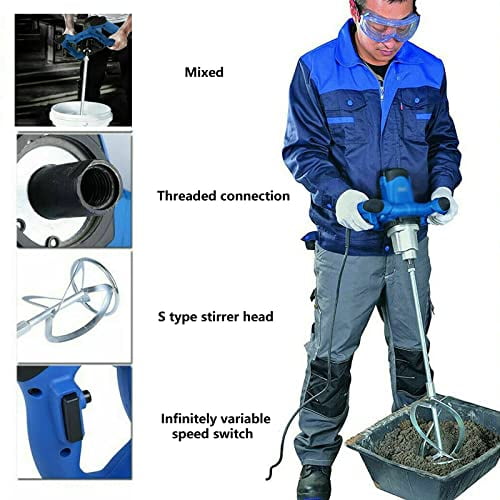 Cement Mixer, Paint Mixer, 2600W Electric Concrete Mixer, Mortar Mixer