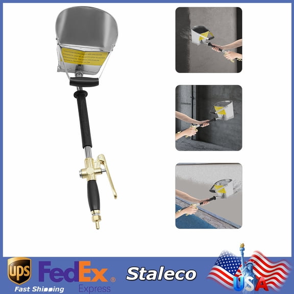 Cement Mortar Concrete Air Stucco Sprayer Hopper 4 Jet Paint Wall Plastering Gun