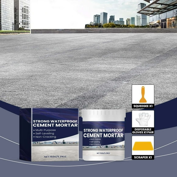 Cement Mortar Waterproof Self-Leveling Repair Compound | Fast-Drying Epoxy-Polyurethane Blend | Crack Sealer & Leak Prevention | 150g Pack | Indoor Outdoor Use | Easy Application | Strong Water