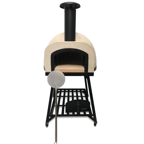 Cement Outdoor Pizza Oven / Clay Plain Front Wood Fired Pizza Ovens with Black Flue - OP51