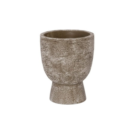 Urban Trends Cement Round Pot with Rope Hanger, Ribbed Banded Rim ...