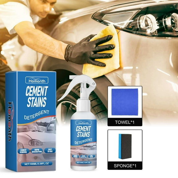 Cement Remover Spray - 100ml Concrete & Mud Stain Dissolver, Fast-Acting No-Scratch Formula for Cars, Tiles, Tools