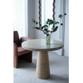 thumbnail image 1 of Cement Round Dining Table with Pedestal Base, Mid Century Coffee Table for Kitchen Dining Room Living Room, 36x36x30", Cream, 1 of 9