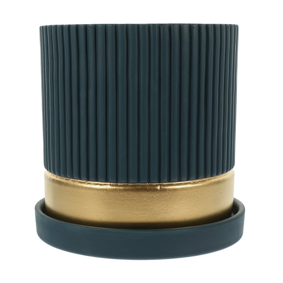 OUNONA Dark Blue Cement Planter for Supply Lightweight and Durable 7.5 inches