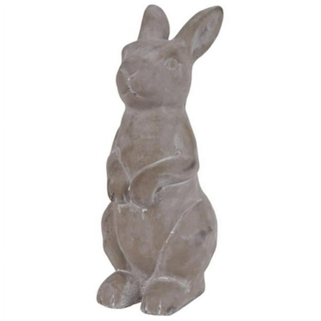 Cement Sitting Upright Rabbit Figurine with Hands in Front, Gray ...