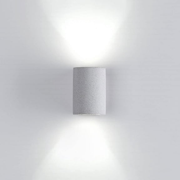 Cement Wall Lights Up Down Wall Lamp, Indoor Cylindrical Wall Sconce Lighting Fixture, 5W G9 Wall Spotlights for Living Room Bedroom Bedside, Warm White Headboard Lamps