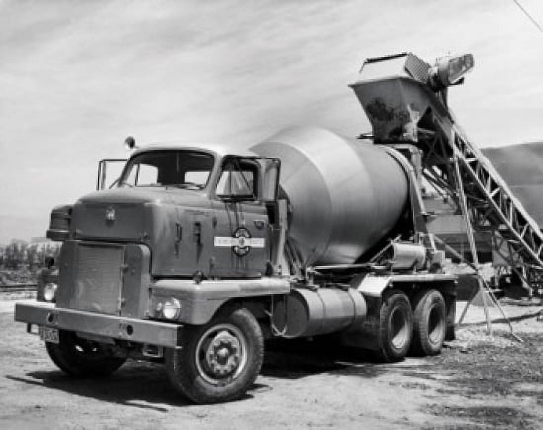 Cement being poured in to a cement truck Canvas Art - (18 x 24)