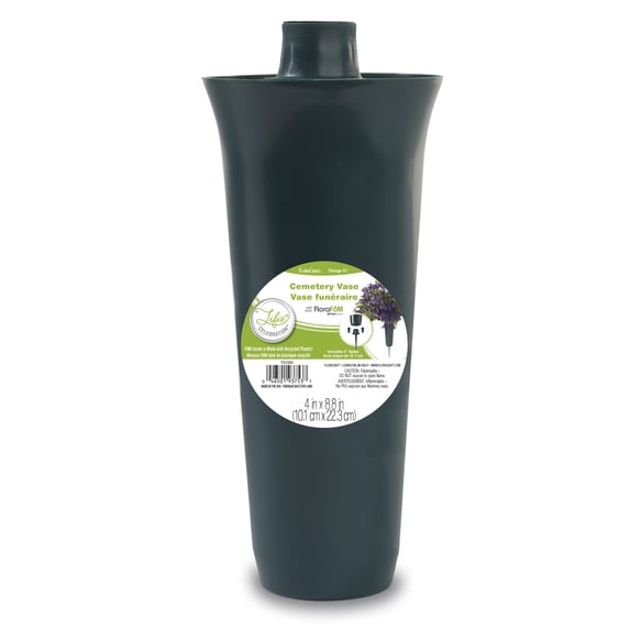 Cemetary Vase with Styrofoam Insert: 12 inches