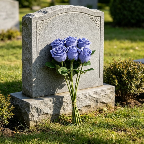 Cemetery Decorations for Grave, 12 Bouquets Memorial Artificial Rose Flower for Grave Vase and Funeral Decorations, Flowers for Gravesites Memorial Day Home Altar Floral Arrangements, Purple