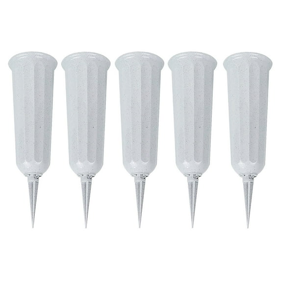 Cemetery Flower Vase Memorial Floral Vase With-Stake Plastic In Ground Cemetery