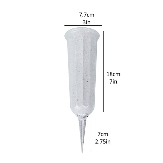 Cemetery Flower Vase In-Ground Memorial Floral Vase with Stake - Weatherproof, 25x7.7cm, for Funerals