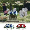 thumbnail image 1 of Cemetery Flowers under $5! CQCYD Cemetery Tombstone Flower Saddle, Artificial Silk Flower Arrangement for Graves, Adjustable Leg Decor for Memorial Decoration, 1 of 6
