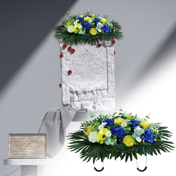 Cemetery Flowers for Grave, Headstone Flower Saddle, Easy to Install Cemetery Flowers for Grave Saddle, Memorial Flowers for Grave Tombstone Decorations