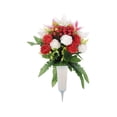 thumbnail image 1 of Cemetery Flowers Memorial Roses with Ribbon Grave Flowers for Cemetery Grave Decorations Memorial Floral Bouquet for Headstone Tombstone 17-Headed, 1 of 6