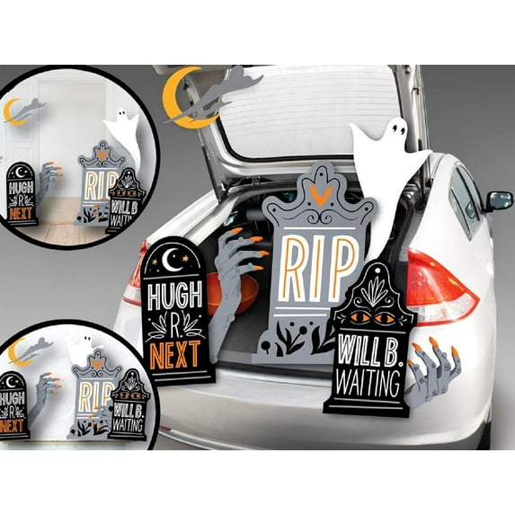 Cemetery Ghost Tombstone Witch Pumpkin Haunted House Trunk or Treat Décor car truck Decorations