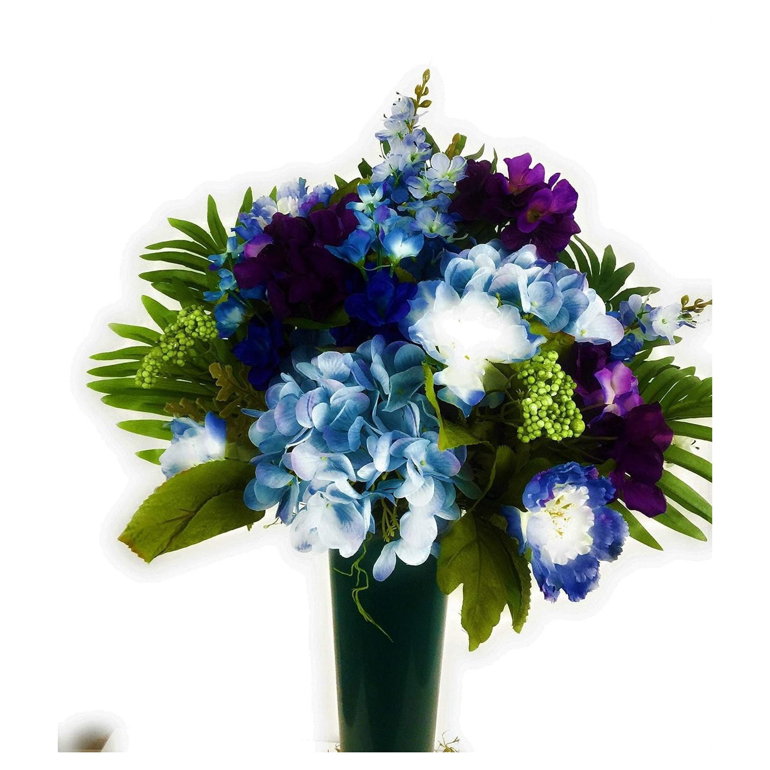 Cemetery Gravesite Graveside Memorial Cone Flowers Purple Blue