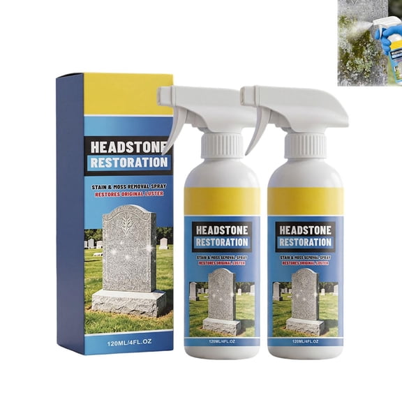 Cemetery Headstone Cleaner for Graves, Fast-Acting Headstone Restoration & Cleaning Spray, Tombstone Cleaning Solution Removes Dirt (1PCS)