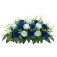 thumbnail image 1 of Cemetery Headstone Flower Saddle - Artificial Cemetery Flowers Rose, Grave Decoration，Non-Bleed Colors,, 1 of 9