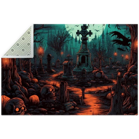 Cemetery Kitchen Mat | Polyester Floor Mat | Comfortable Standing Mat for Kitchen or Office | Easy to Clean