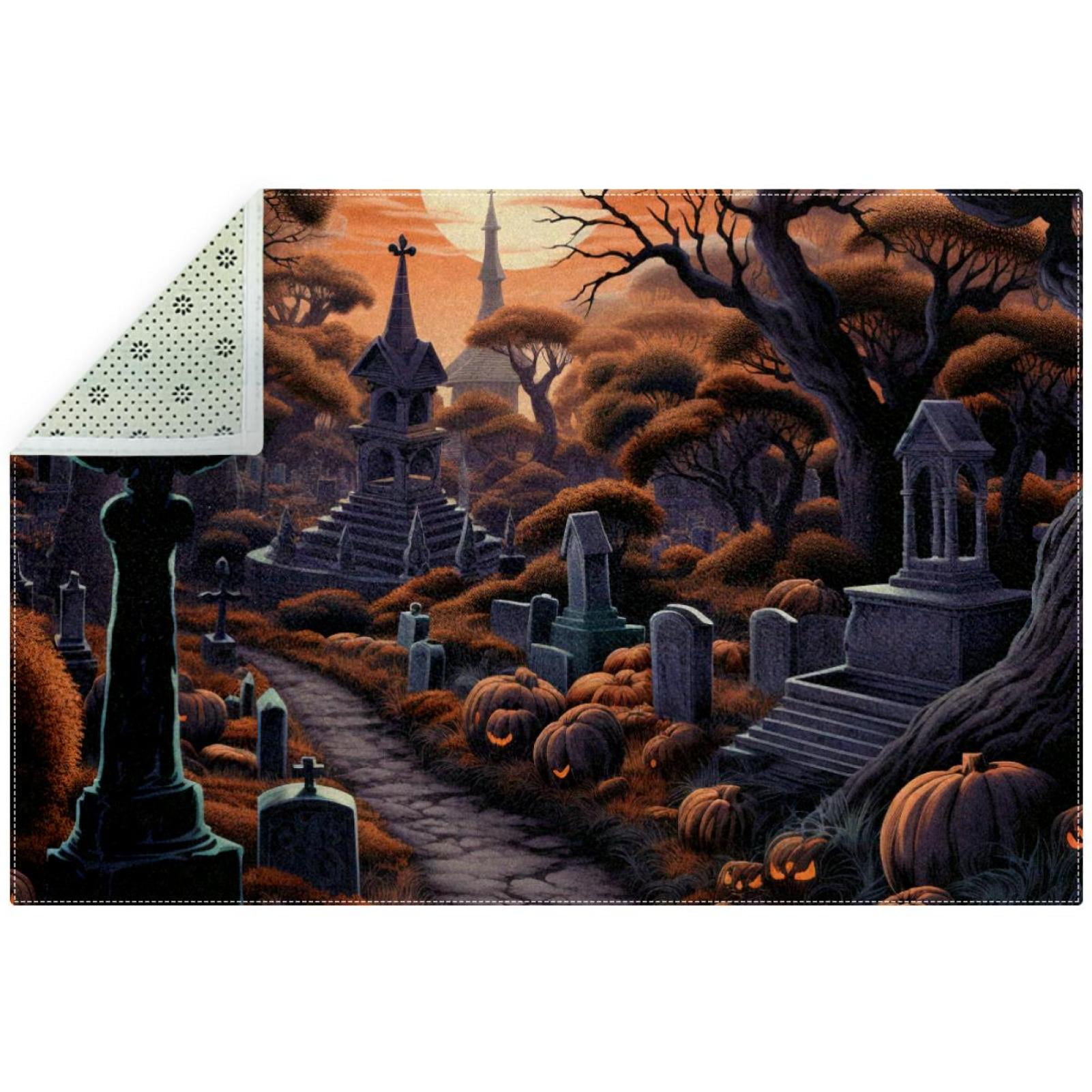 Cemetery Modern Geometric Polyester Area Rug Soft and Durable Right