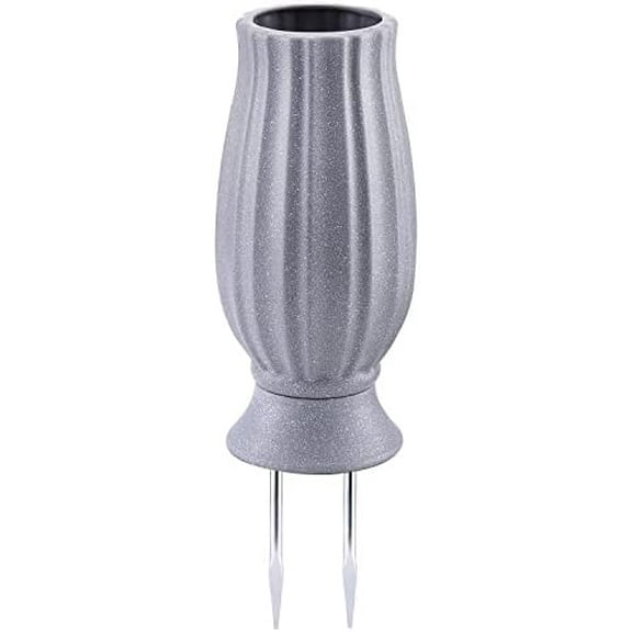 Cemetery Vase for Grave Decorations with Metal Spike Headstones Flower Holder for Atificial Flowers Fake Floral Outdoor Tombstone Markers memorials Sympathy for Loss of Loved Ones