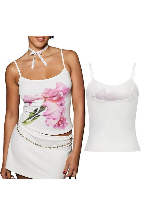 Going Out Tank Tops for Women Sexy Lace Cami Crop Top Spaghetti Strap Cut Out See Through Sheer Mesh Camisole