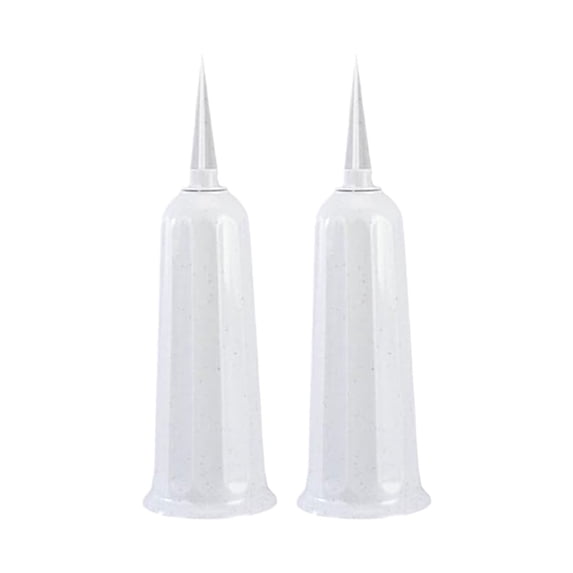 Cemetery Vase, Souew, 2 Pack Plastic Memorial Flower Holder with Ground Spikes, Unique Eye-Catching Design, Functional Decorative Grave Planter for Outdoor Cemetery, Easy Install