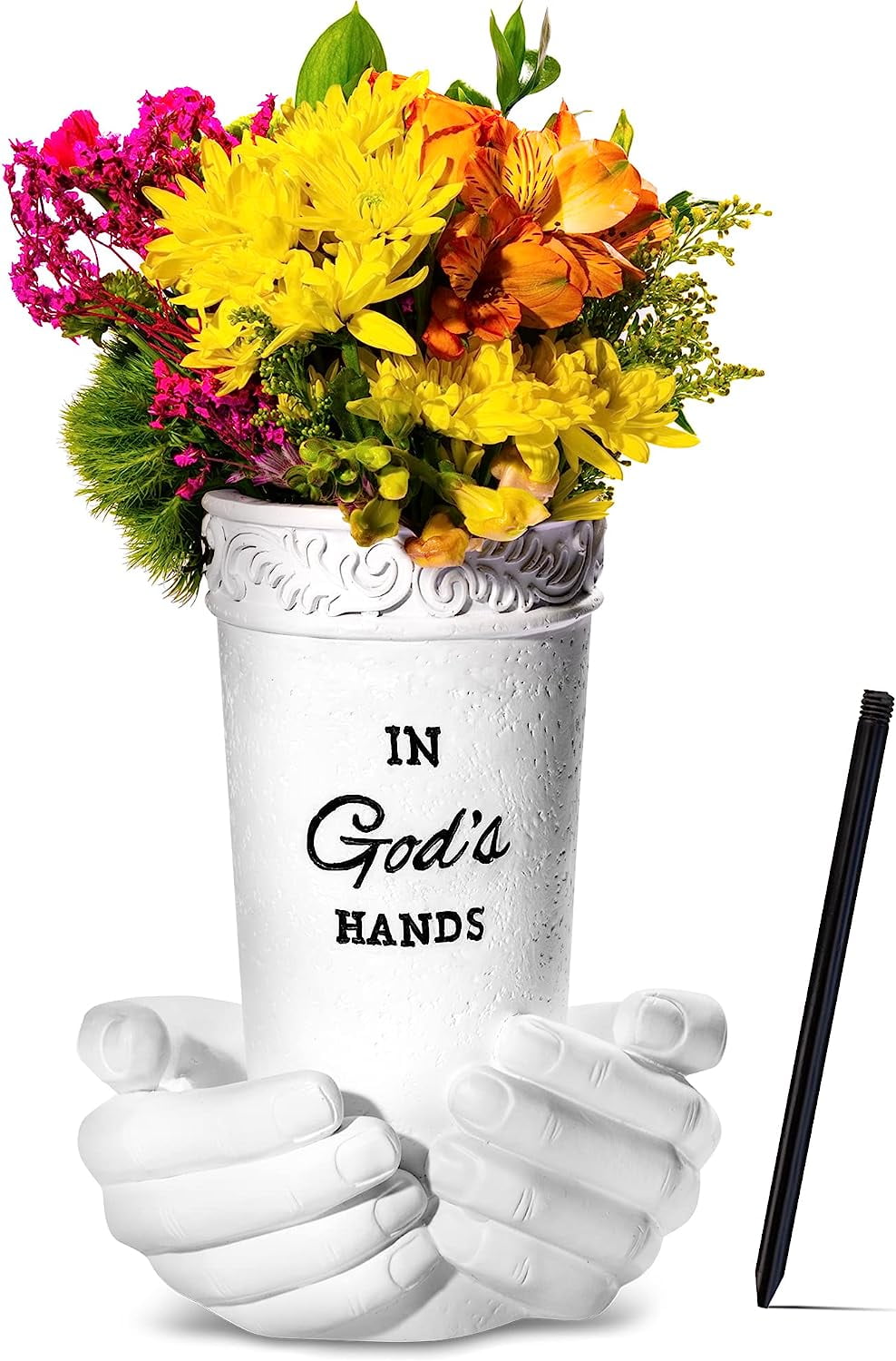 Cemetery Vases With Spikes, Memorial Grave Decorations For Cemetery