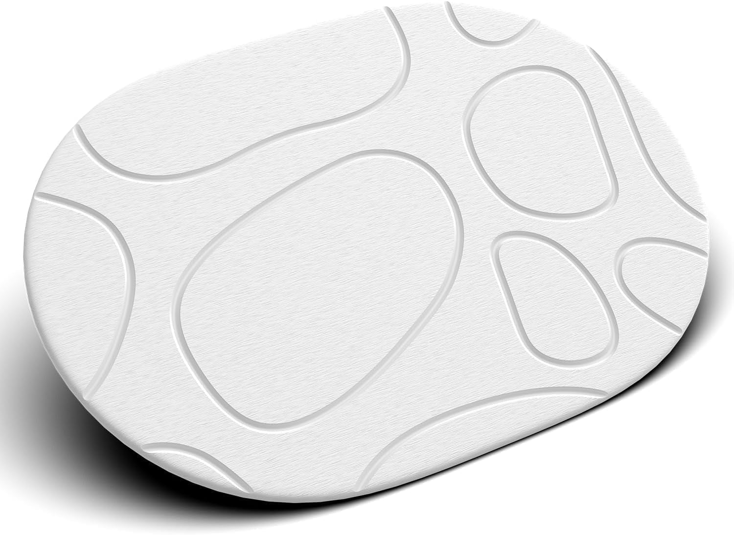 Cenepor Stone Bath Mat Diatomaceous Earth Shower Mat, Non-Slip Quick Drying Super Absorbent, Bath Mats for Bathroom, Easy to Clean, 24" x 16" White