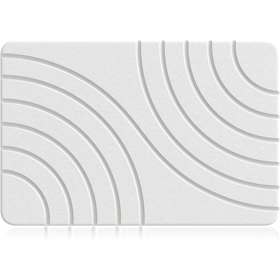 Cenepor Diatomaceous Earth Shower Mat, Stone Bath Mat, Nonslip Super Absorbent Fast-Drying Bath Mats for Bathroom Shower Floor, 24" x 16" White