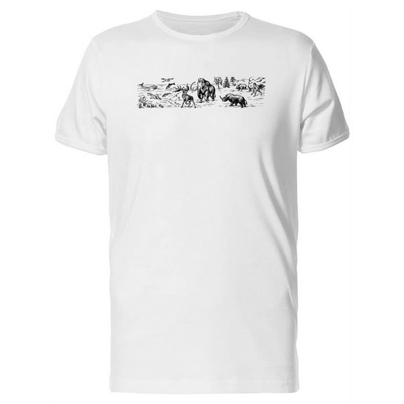 Cenozoic Era Mammoth Sketch T-Shirt Men -Image by Shutterstock, Male Small