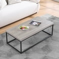 thumbnail image 1 of Censi 47-Inch Grey Oak Coffee Table for Living Room, Modern Industrial Rectangular Wood and Metal Center Table with Extra Thick Tabletop (Gray Wood), 1 of 7