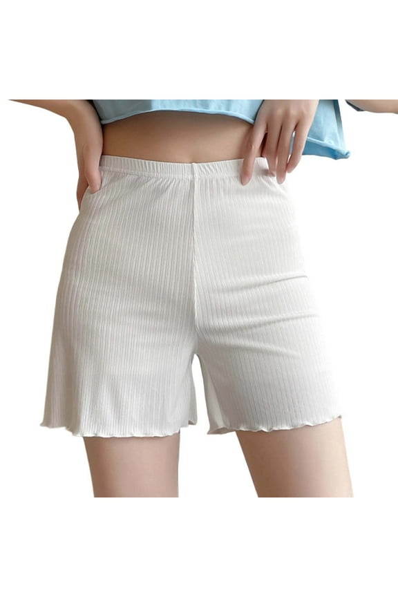 1 Pcs Women Loose Half Slip Shorts Loose Fit Lace Trim Pettipants Culotte Slip Bloomers Split Underwear Shorts