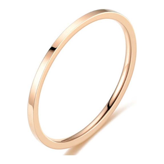 Censtreet 1mm Thin Titanium Stainless Steel Stackable Band Knuckle Stacking Rings Set Dome Polished Surface Midi Ring Simple for Men Women Wedding Classic Jewelry