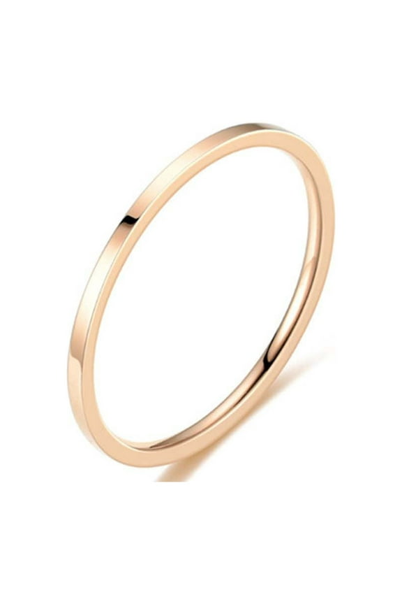 1mm Thin Titanium Stainless Steel Stackable Band Knuckle Stacking Rings Set Dome Polished Surface Midi Ring Simple for Men Women Wedding Classic Jewelry